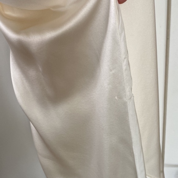 Michelle Mason STRAPPY WRAP GOWN WITH COWL - IVORY - Picture 10 of 13